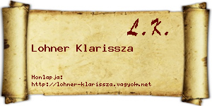 Lohner Klarissza névjegykártya